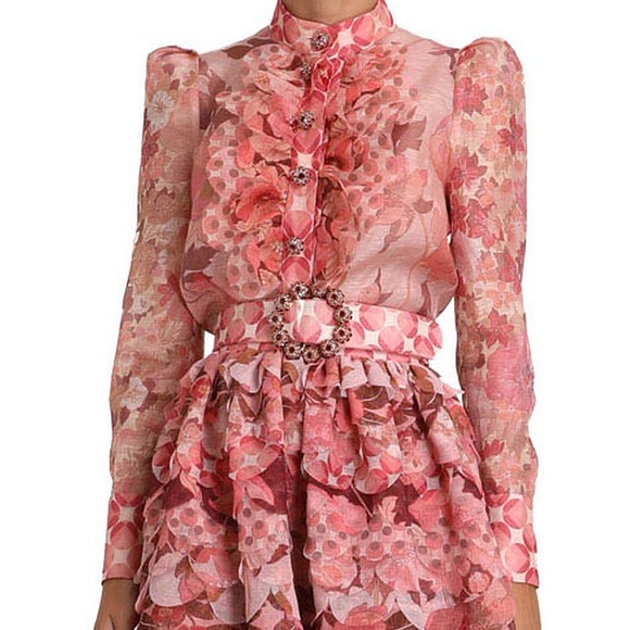 NWT Zimmermann Concert Scalloped Floral Shirt AU4, US12 - Picture 4 of 15